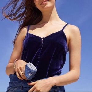 Madewell Women’s Velvet Button-Down Cami - Size 0
